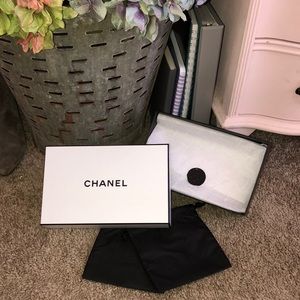CHANEL Gift Box w/ 2 CHANEL drawstring pouches